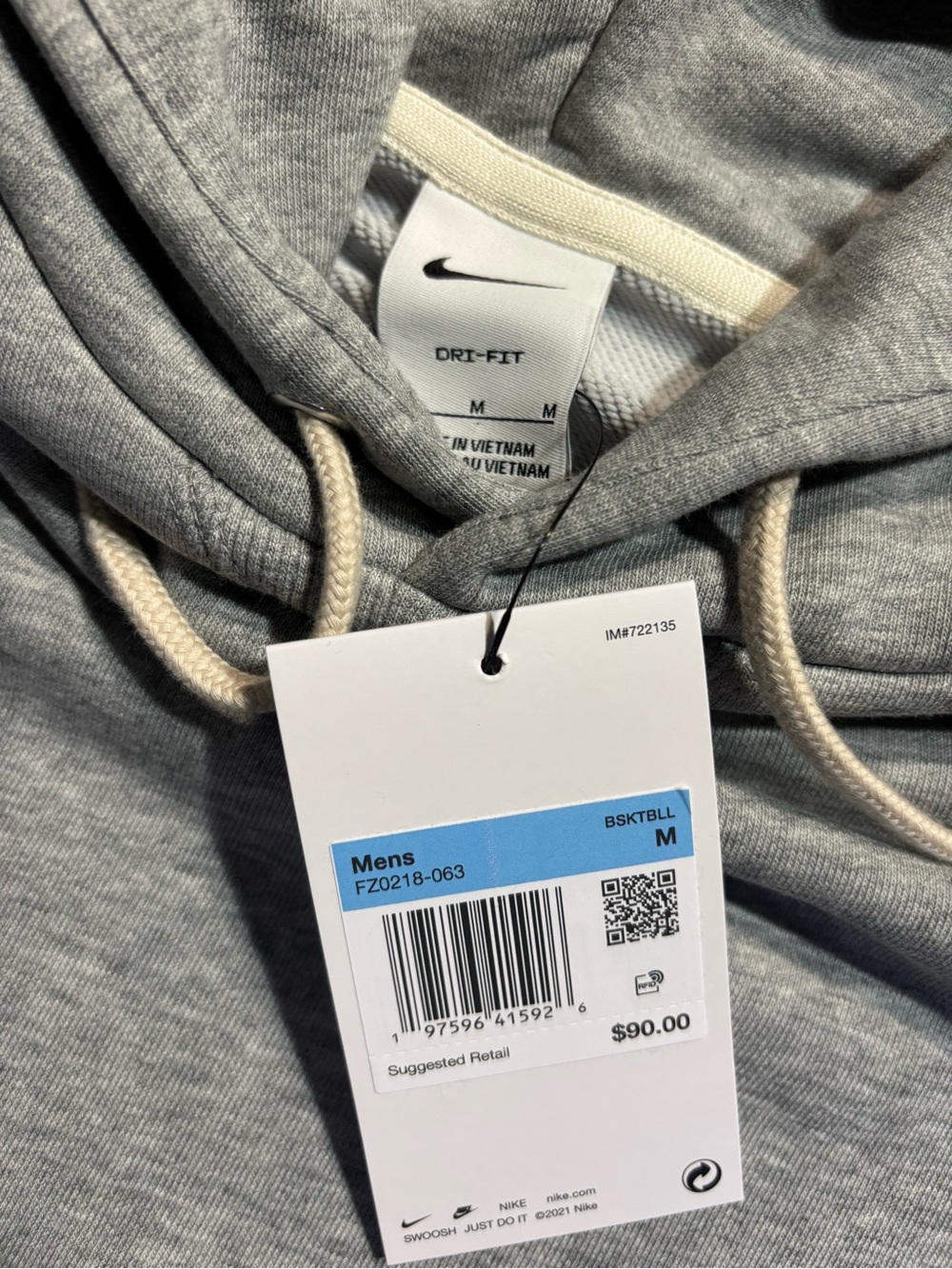 Nike Standard Issue Grey Dri-FIT Pullover Basketball Hoodie Mens Size Medium NEW - Picture 3 of 7
